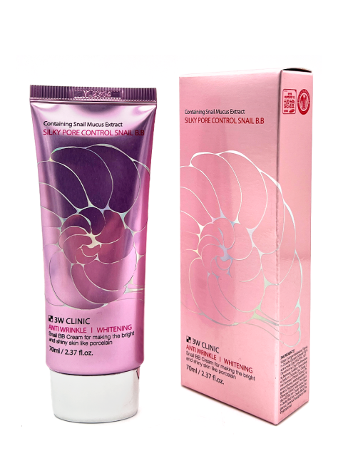 3W Clinic ВВ крем с улиточным муцином Silky Pore Control Snail B.B, 70 мл