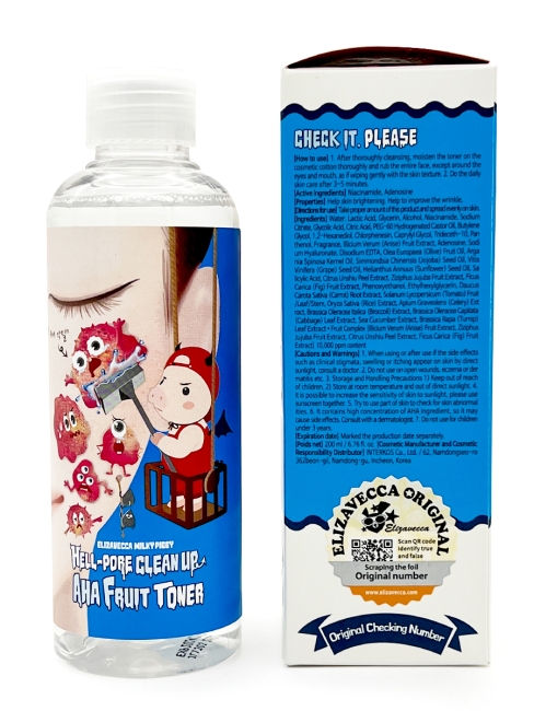 Elizavecca Hell-Pore Clean Up Aha Fruit Toner Тоник-пилинг с фруктовыми кислотами, 200 мл Elizavecca Hell-Pore Clean Up Aha Fruit Toner Тоник-пилинг с фруктовыми кислотами, 200 мл