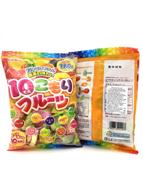 RIBON Карамель леденцовая ассорти из 10 фруктовых вкусов 10 Kinds Fruits Candy, 2*180 г