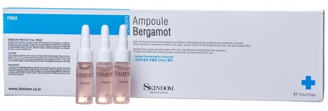 Skindom Fermenta Ampoules Bergamot Концентрат с ферментами бергамота, 12 шт по 7 мл