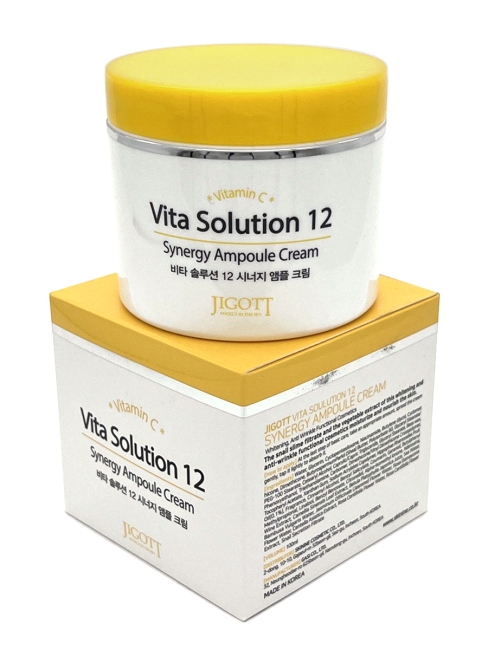 Jigott Крем для лица ампульный с витамином C Vita Solution 12 Synergy Ampoule Cream, 100 мл