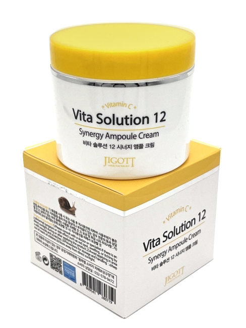 Jigott Крем для лица ампульный с витамином C Vita Solution 12 Synergy Ampoule Cream, 100 мл