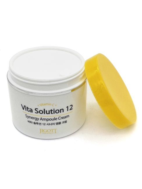 Jigott Крем для лица ампульный с витамином C Vita Solution 12 Synergy Ampoule Cream, 100 мл