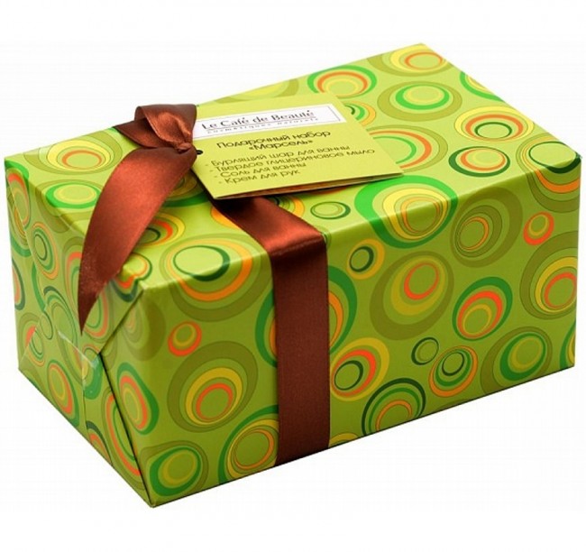 Кафе Красоты Подарочный набор "Марсель", соль для ванны 200 г + глицериновое мыло 100 г + бурлящий шар 110 г + крем для рук 75 мл