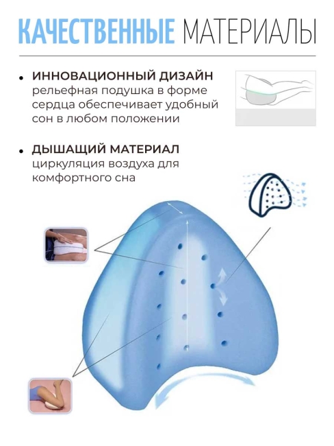 Подушка ортопедическая для ног белая, 25x24x14 см Подушка ортопедическая для ног белая, 25x24x14 см