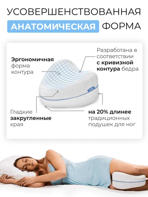 Подушка ортопедическая для ног белая, 25x24x14 см Подушка ортопедическая для ног белая, 25x24x14 см