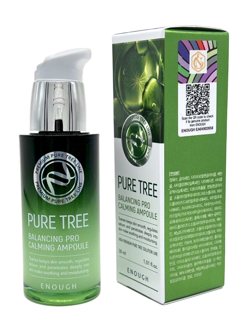 Enough Сыворотка для лица с Чайным деревом успокаивающая Pure Tree Balancing Pro Calming Ampoule, 30 мл Enough Сыворотка для лица с Чайным деревом успокаивающая Pure Tree Balancing Pro Calming Ampoule, 30 мл