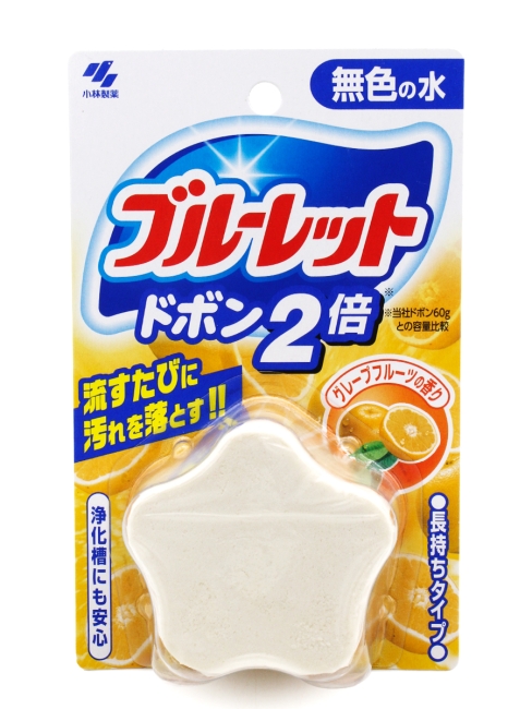 Kobayashi Таблетка для бачка унитаза (двойная) Грейпфрут Bluelet Dobon W, 120 г Kobayashi Таблетка для бачка унитаза (двойная) Грейпфрут Bluelet Dobon W, 120 г