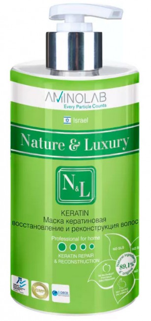 Nature and Luxury Keratin Маска кератиновая Восстановление и Реконструкция волос, 460 мл