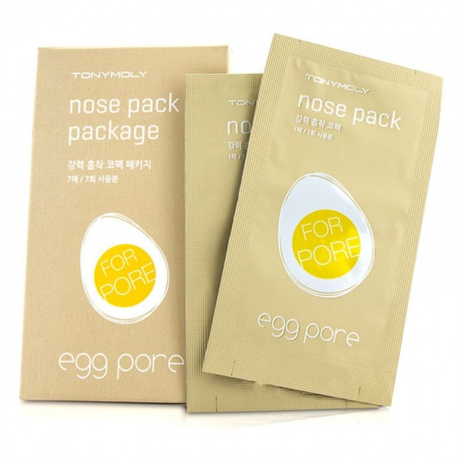 TONYMOLY Egg Pore Nose Pack Package Патчи с яичным экстрактом для очищения кожи носа от черных точек, 7 шт TONYMOLY Egg Pore Nose Pack Package Патчи с яичным экстрактом для очищения кожи носа от черных точек, 7 шт