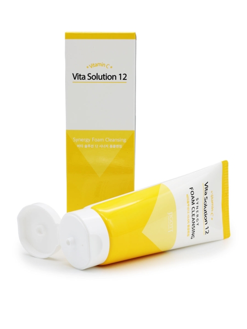 Jigott Пенка для умывания с витамином C Vita Solution 12 Synergy Foam Cleansing, 180 мл