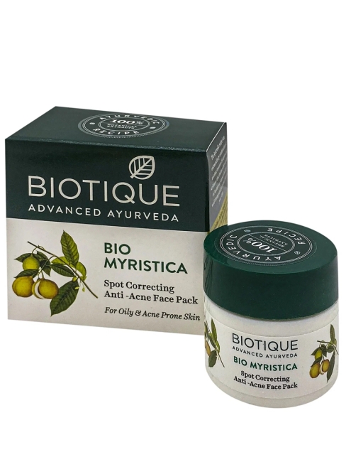 Biotique Маска для лица против акне с мускатным орехом Bio Myristica Spot Correcting Anti-Acne Face Pack, 20 г Biotique Маска для лица против акне с мускатным орехом Bio Myristica Spot Correcting Anti-Acne Face Pack, 20 г