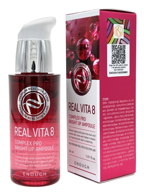 Enough Сыворотка для лица с комплексом витаминов Real Vita 8 Complex Pro Bright Up Ampoule, 30 мл Enough Сыворотка для лица с комплексом витаминов Real Vita 8 Complex Pro Bright Up Ampoule, 30 мл