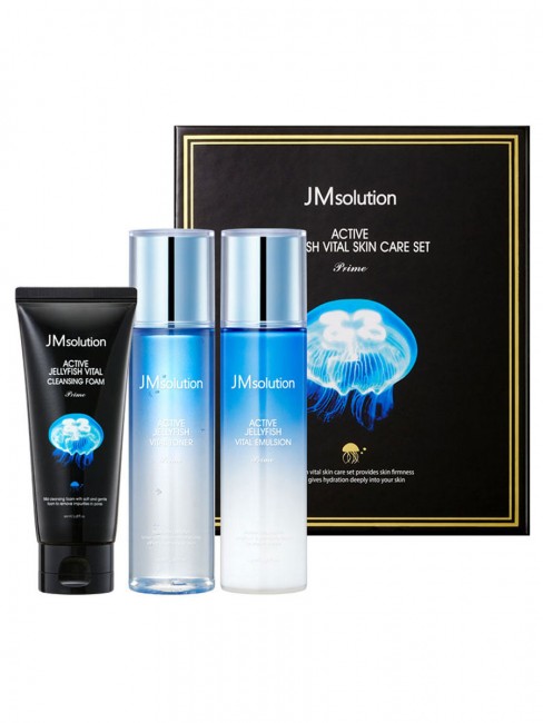 JMsolution Набор по уходу за лицом с экстрактом медузы Active Jellyfish Vital Skin Care Set Prime, 100 мл, 130 мл, 135 мл