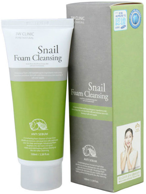 3W Clinic Пенка для умывания с улиточным муцином Snail Foam Cleansing, 100 мл 3W Clinic Пенка для умывания с улиточным муцином Snail Foam Cleansing, 100 мл