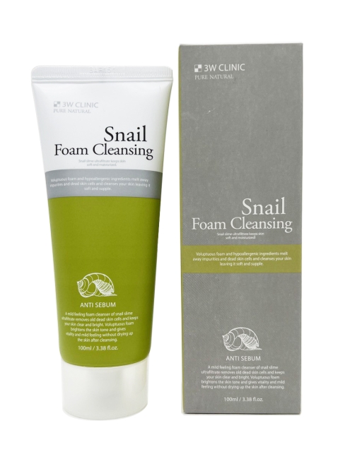 3W Clinic Пенка для умывания с улиточным муцином Snail Foam Cleansing, 100 мл 3W Clinic Пенка для умывания с улиточным муцином Snail Foam Cleansing, 100 мл