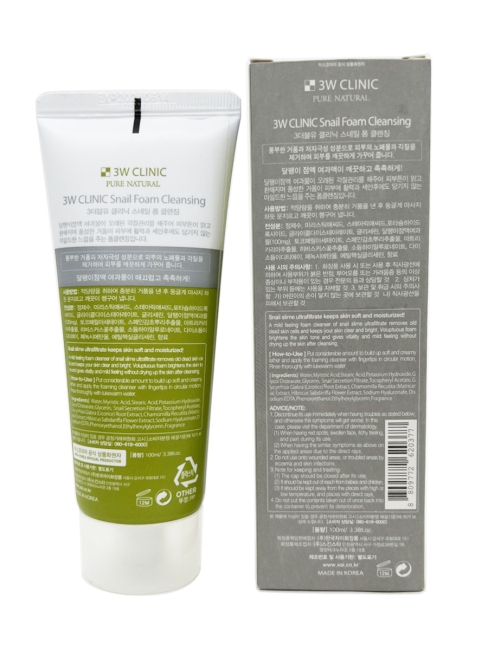 3W Clinic Пенка для умывания с улиточным муцином Snail Foam Cleansing, 100 мл 3W Clinic Пенка для умывания с улиточным муцином Snail Foam Cleansing, 100 мл