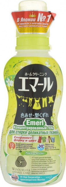 Kao Attack Emerl Концентрированный гель для стирки деликатных тканей Райское яблоко, 500 мл