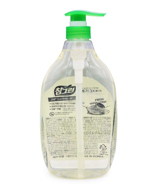LION Жидкость для мытья посуды с дозатором Зеленый Чай Chamgreen Pump, 1000 г