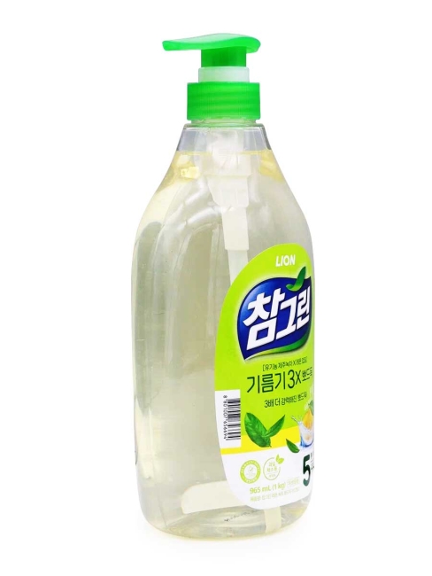 LION Жидкость для мытья посуды с дозатором Зеленый Чай Chamgreen Pump, 1000 г