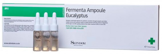 Skindom Концентрат для лица с ферментами эвкалипта успокаивающий Fermenta Ampoules Eucaliptus, 7*7 мл