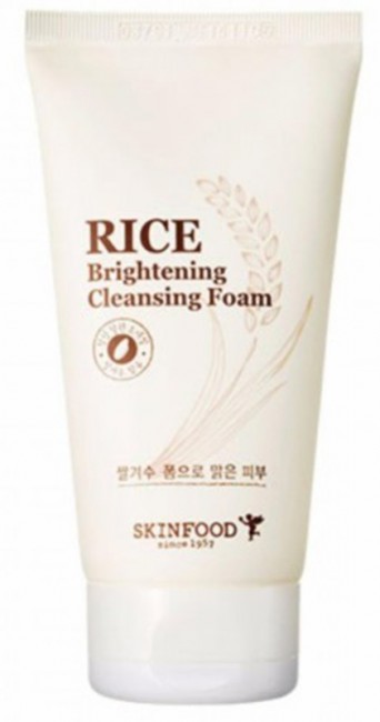 SKINFOOD Rice Brightening Cleansing Foam Рисовая пенка придающая сияние коже, 150 мл