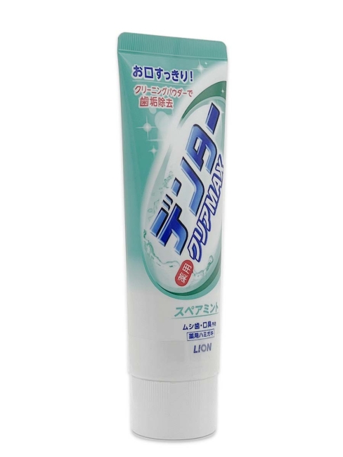 LION Зубная паста с микрочастицами против зубного налета с защитой от кариеса с ароматом ментола Dentor Clear Max, 140 г