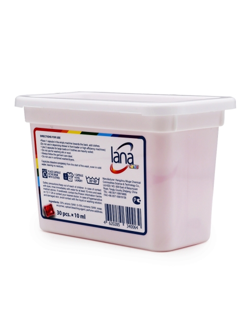 Lana Капсулы для стирки для всех тиаов ткани с ароматом розы, 30 шт