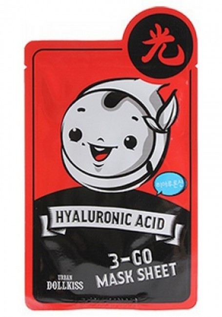 Baviphat Urban Dollkiss 3-GO Mask Sheet_Hyaluronic acid Маска тканевая с гиалуроновой кислотой, 25 г