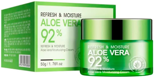Bioaqua Aloe Vera 92% Moisturizing Cream Освежающий и увлажняющий крем-гель для лица и шеи, 50 г Bioaqua Aloe Vera 92% Moisturizing Cream Освежающий и увлажняющий крем-гель для лица и шеи, 50 г