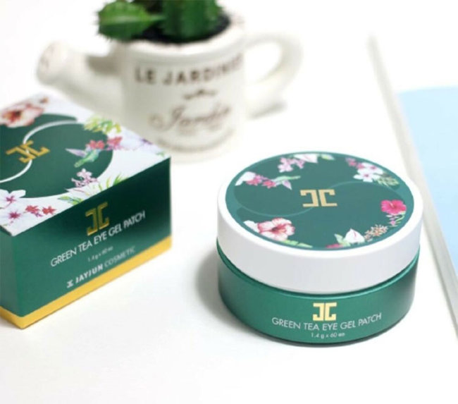Jayjun Green Tea Eye Gel Patch Гидрогелевые патчи с лепестками зелёного чая, 60 шт