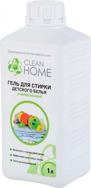 Clean Home Гель для стирки детского белья, 1 л Clean Home Гель для стирки детского белья, 1 л