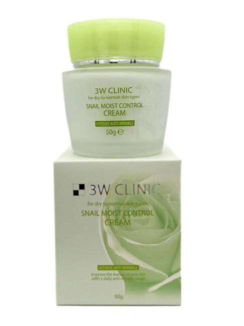 3W Clinic Крем для лица восстанавливающий с улиточным муцином Snail Moist Control Cream, 50 мл 3W Clinic Крем для лица восстанавливающий с улиточным муцином Snail Moist Control Cream, 50 мл