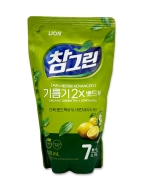 LION Средство для мытья посуды, овощей и фруктов Зеленый чай Chamgreen Green Tea (Refill), 800 мл