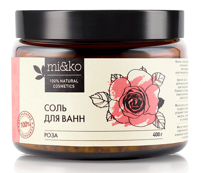 MiKo Соль для ванн Роза, 400 г