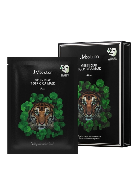 JMsolution Маска регенерирующая для лица с центеллой Green Dear Tiger Cica Mask, 5 шт*30 мл