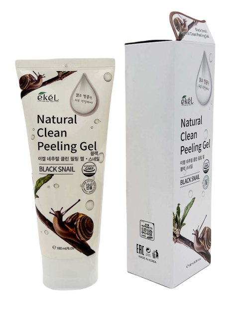 Ekel Пилинг-скатка с муцином черной улитки Natural Clean Peeling Gel Black Snail, 180 мл