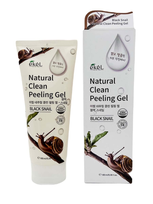 Ekel Пилинг-скатка с муцином черной улитки Natural Clean Peeling Gel Black Snail, 180 мл
