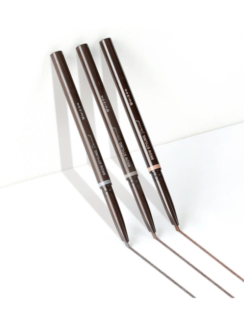 Mizon Автокарандаш для бровей стойкий треугольный с щёточкой серо-коричневый Brow Styling Pencil Gray Brown, 0,35 г Mizon Автокарандаш для бровей стойкий треугольный с щёточкой серо-коричневый Brow Styling Pencil Gray Brown, 0,35 г