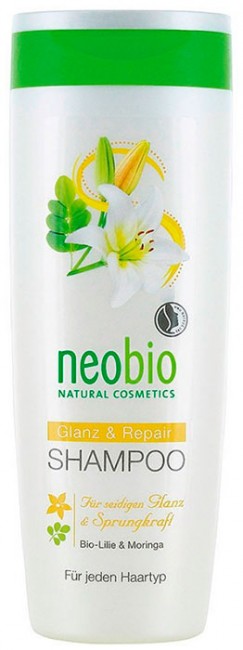 Neobio Шампунь для восстановления и блеска волос с био-лилией и морингой, 250 мл Neobio Шампунь для восстановления и блеска волос с био-лилией и морингой, 250 мл