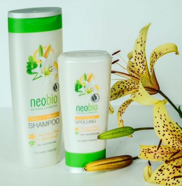 Neobio Шампунь для восстановления и блеска волос с био-лилией и морингой, 250 мл Neobio Шампунь для восстановления и блеска волос с био-лилией и морингой, 250 мл