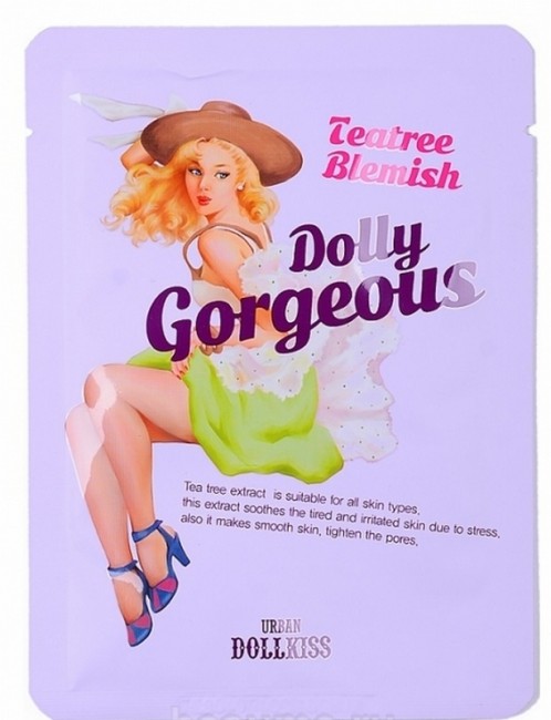 Baviphat Urban Dollkiss The Mask TeaTree Blemish Маска тканевая с экстрактом чайного дерева, 25 г Baviphat Urban Dollkiss The Mask TeaTree Blemish Маска тканевая с экстрактом чайного дерева, 25 г