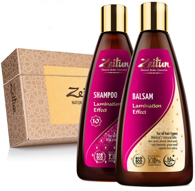 Zeitun Набор "Натуральный эффект ламинирования" шампунь 250 мл и бальзам 200 мл
