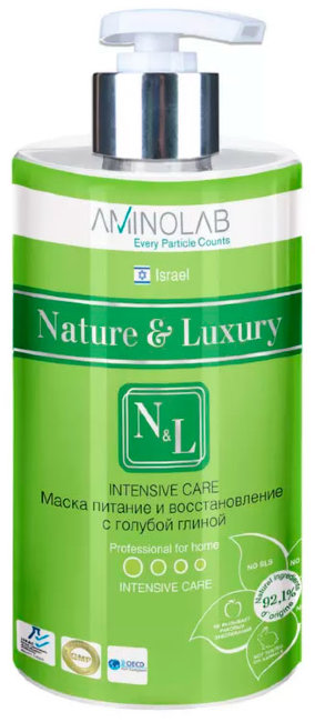 Nature and Luxury Intensive Care Маска питание и восстановление с Голубой глиной, 460 мл Nature and Luxury Intensive Care Маска питание и восстановление с Голубой глиной, 460 мл