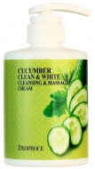 Deoproce Cucumber Clean & White Cleansing & Massage Cream Крем для тела массажный очищающий с экстрактом огурца, 450 мл