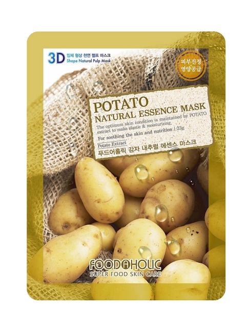 Foodaholic Маска для лица с экстрактом картофеля Natural Essence Mask Potato 3D, 5 штук по 23 г
