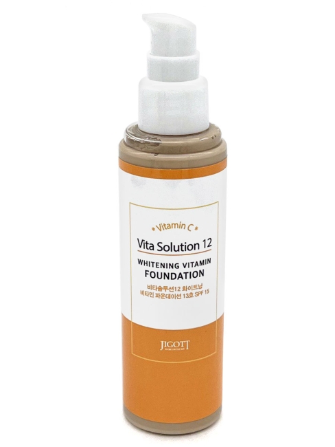 Jigott Тональный крем Vita Solution 12 Whitening Vitamin Foundation No. 13, 100 мл Jigott Тональный крем Vita Solution 12 Whitening Vitamin Foundation No. 13, 100 мл
