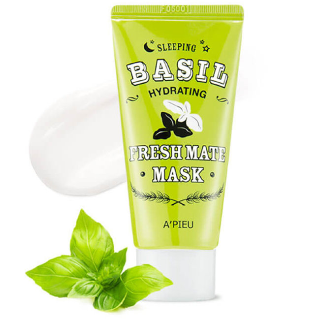 A'PIEU Fresh Mate Basil Hydrating Sleeping Mask Ночная маска с экстрактом базилика и бобаба, 50 мл