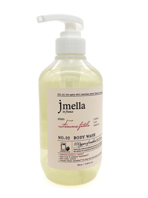 Jmella Парфюмированный гель для душа Роковая женщина N0.02 In France Femme Fatale Body Wash, 500 мл Jmella Парфюмированный гель для душа Роковая женщина N0.02 In France Femme Fatale Body Wash, 500 мл