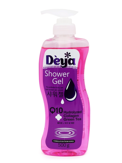 Deya Гель для душа с коллагеном, коэнзимом Q10 и чайным деревом Shower Gel Collagen Q10 Green Tea, 500 г